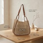 High-End Straw Tote - New Fashion Braided Shoulder Bag - Large Capacity Minimalist Market Bag - Artisanal Luxury Vacation Handbag - Image 2