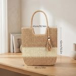 High-End Straw Tote - Large Capacity Handwoven Beach Bag - Personalized Luxury Shoulder Bag - Artisanal Summer Vacation Carryall - Image 2